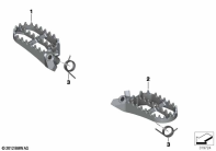 F750GS (K80) FOOTRESTS, ENDURO, WIDE, FRONT parts diagram