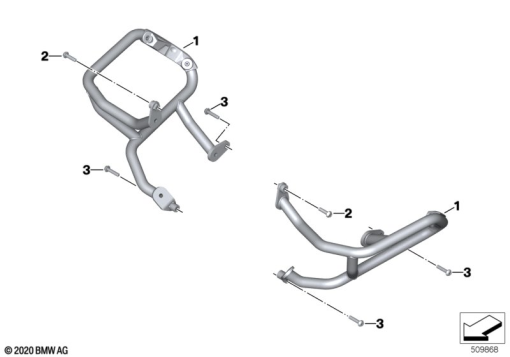 R1250GS 21 (K50) ENGINE PROTECTION BAR exploded view parts diagram