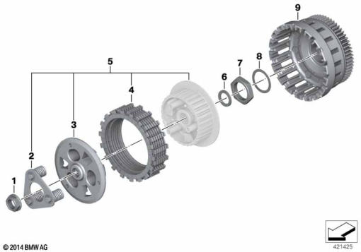 R1250GS 21 (K50) CLUTCH - SINGLE PARTS exploded view parts diagram