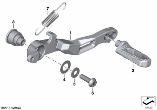 R1250GS 21 (K50) FOOTBRAKE LEVER, MACHINED exploded view parts diagram