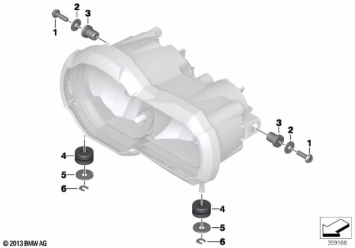 R1250GS 21 (K50) HEADLIGHT MOUNTING HARDWARE exploded view parts diagram
