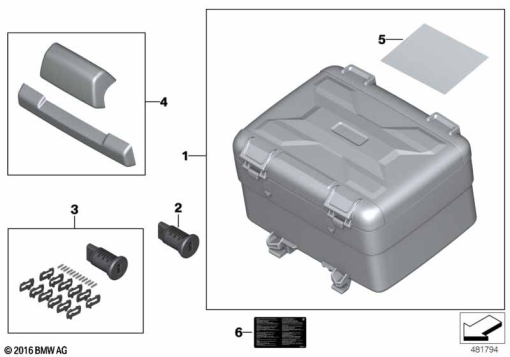 R1250GS 21 (K50) VARIOTOP CASE exploded view parts diagram