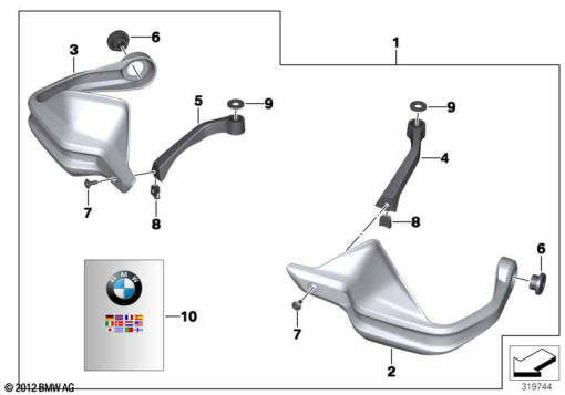 R1250GS 21 (K50) SET OF HAND PROTECTORS exploded view parts diagram