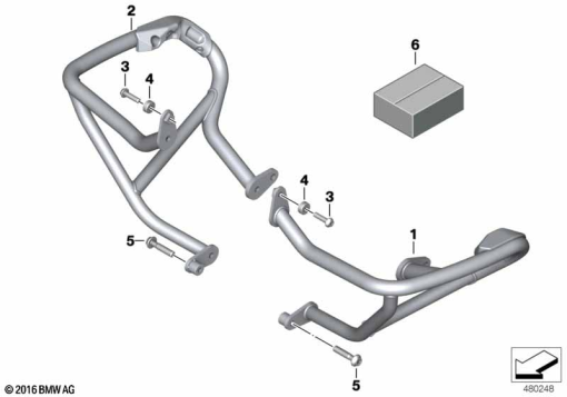 R1250GS 21 (K50) ENGINE PROTECTION BAR exploded view parts diagram