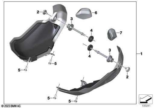 R1250GS 21 (K50) SET, VALVE COVER GUARDS, STAINLESS STEEL exploded view parts diagram