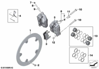 R1250GS 21 (K50) FRONT WHEEL BRAKE parts diagram
