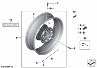 R1250GS 21 (K50) SPOKE WHEEL, REAR parts diagram