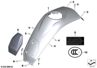 R1250GS 21 (K50) TANK COVER, CENTER parts diagram