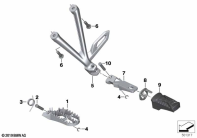 R1250GS 21 (K50) FRONT AND REAR FOOTPEG parts diagram