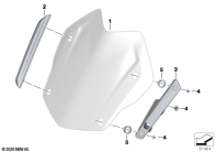 R1250GS 21 (K50) WINDSHIELD RALLYE parts diagram