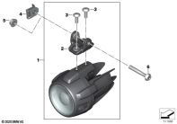 R1250GS 21 (K50) LED AUXILIARY HEADLIGHT "NANO" parts diagram