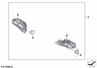R1250GS 21 (K50) FOOTRESTS, ENDURO, WIDE, FRONT parts diagram