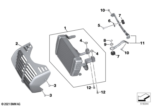 R18 Classic (K34) OIL COOLER exploded view parts diagram