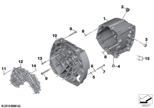 R18 Classic (K34) TRANSMISSION HOUSING/COVER exploded view parts diagram