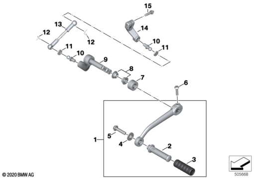 R18 Classic (K34) OUTSIDE SHIFT-CONTROL COMPONENTS exploded view parts diagram