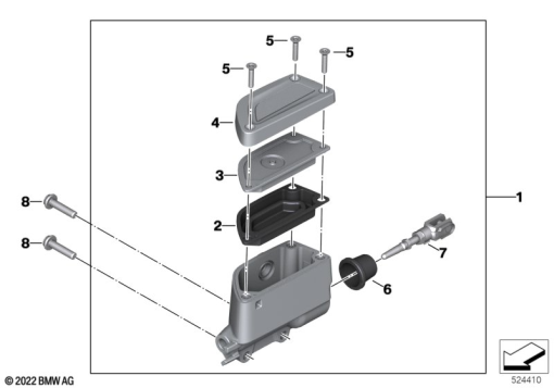 R18 Classic (K34) REAR BRAKE MASTER CYLINDER W CONTAINER exploded view parts diagram