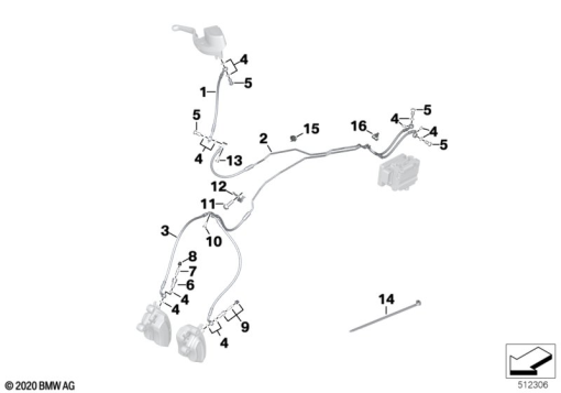 R18 Classic (K34) BRAKE LINES, FRONT exploded view parts diagram