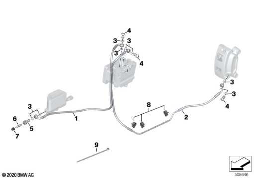 R18 Classic (K34) BRAKE LINES, REAR exploded view parts diagram