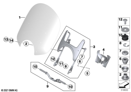 R18 Classic (K34) WINDSHIELD / MOUNT exploded view parts diagram