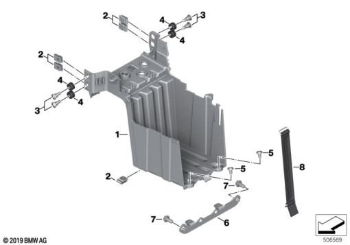 R18 Classic (K34) BATTERY TRAY exploded view parts diagram