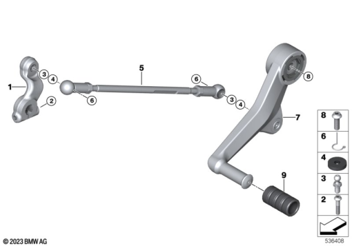 R1300GS 22 (KA1) OUTSIDE SHIFT-CONTROL COMPONENTS exploded view parts diagram