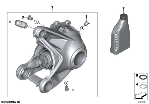 R1300GS 22 (KA1) RIGHT-ANGLE GEARBOX, REAR exploded view parts diagram