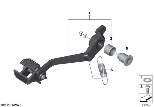 R1300GS 22 (KA1) FOOTBRAKE LEVER, MACHINED exploded view parts diagram
