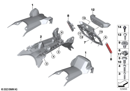 R1300GS 22 (KA1) LICENSE PLATE HOLDER exploded view parts diagram