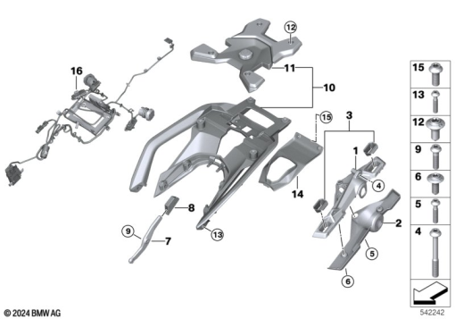 R1300GS 22 (KA1) RETROFIT, CASE CARRIER/TOPCASE exploded view parts diagram