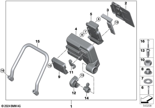 R1300GS 22 (KA1) RETROFIT, HOLDER, NAVIGATOR exploded view parts diagram