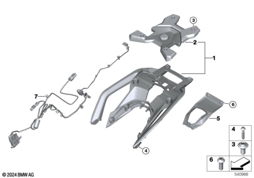 R1300GS 22 (KA1) RETROFIT, TOPCASE CARRIER exploded view parts diagram