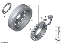 R1300GS 22 (KA1) ALTERNATOR WITH PULLEY AND MOUNTS parts diagram