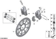 R1300GS 22 (KA1) FRONT WHEEL BRAKE, FORGED ENDURO WHEELS parts diagram