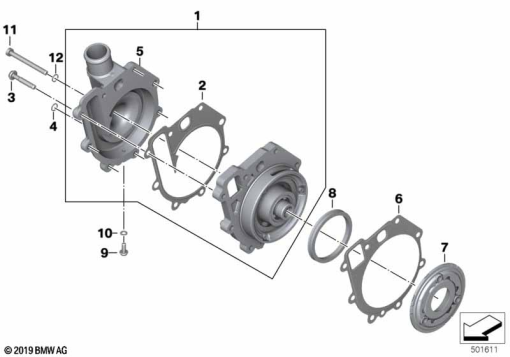 F900GS 22 (K81) COOLANT PUMP WITH DRIVE exploded view parts diagram