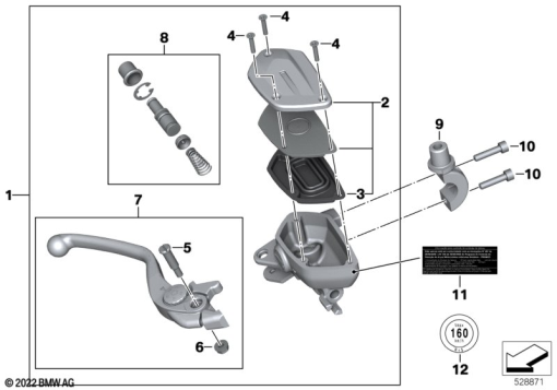 F900GS 22 (K81) CONTROL ASSEMBLY FITTING exploded view parts diagram