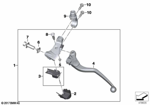F900GS 22 (K81) CLUTCH CONTROL ASSEMBLY exploded view parts diagram
