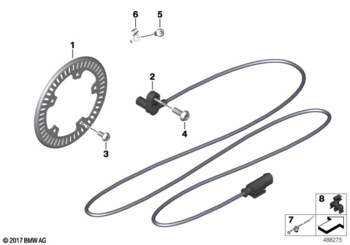 F900GS 22 (K81) ROTATIONAL-SPEED SENSOR, REAR exploded view parts diagram