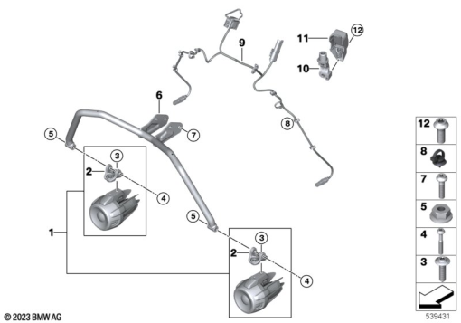 F900GS 22 (K81) RETROFIT LED AUXILIARY HEADLIGHT exploded view parts diagram