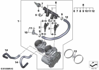 F900GS 22 (K81) THROTTLE VALVE AND ACTUATOR parts diagram