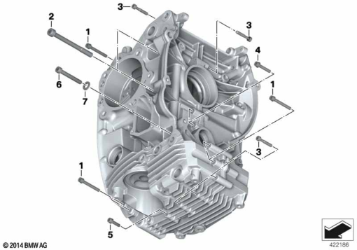 R12 nineT 22 (KR1) MOUNTING POINT CRANKCASE LEFT exploded view parts diagram