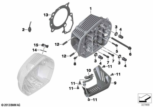 R12 nineT 22 (KR1) CYLINDER HEAD/MOUNTING PARTS exploded view parts diagram