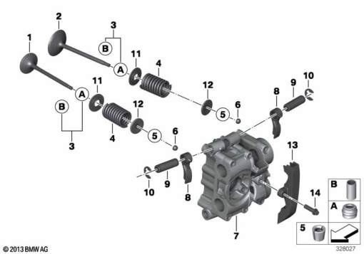 R12 nineT 22 (KR1) TIMING GEAR - INTAKE VALVE/EXHAUST VALVE exploded view parts diagram