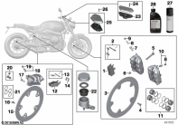 R12 nineT 22 (KR1) BRAKE SERVICE parts diagram