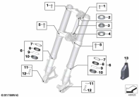 R12 nineT 22 (KR1) SERVICE OF TELESCOPIC FORKS parts diagram