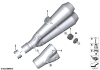 R12 nineT 22 (KR1) MUFFLER CATALYST/ATTACH.PARTS parts diagram