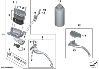 R12 nineT 22 (KR1) CLUTCH CONTROL ASSEMBLY parts diagram