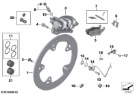 R12 nineT 22 (KR1) REAR WHEEL BRAKE parts diagram