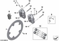 R12 nineT 22 (KR1) FRONT WHEEL BRAKE parts diagram