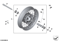 R12 nineT 22 (KR1) SPOKED WHEEL, FRONT parts diagram