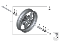 R12 nineT 22 (KR1) CAST RIM, FRONT parts diagram